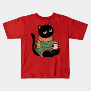 Cozy Black Cat Kids T-Shirt